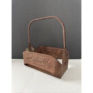 Vintage Pepsi Cola Metal Bottle Carrier Old Collectible Weathered Memorabilia